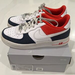 Nike Air Force 1 LV8 KSA (GS) 5 youth kids 6.5 Women Red | White | Blue Navy HTF